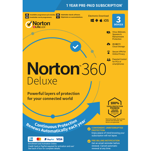 Norton 360 Delux 3 Device 1 Year